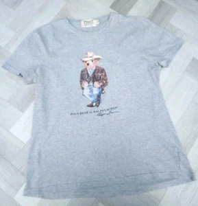 Ralph Lauren Shirt Mens Medium Grey Polo Bear Cowboy Denim & Supply Western Top - Picture 1 of 4