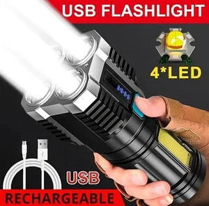 LED Taschenlampe 4 Modis Outdoor Leistungsstark 1200MAh USB wiederaufladbar De - Imagen 1 de 16