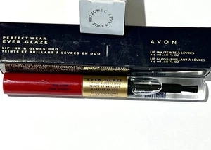 Avon Perfect Wear EVER GLAZE Lip Ink & Gloss Duo RED ZONE Boxed VINTAGE NOS - Picture 1 of 1