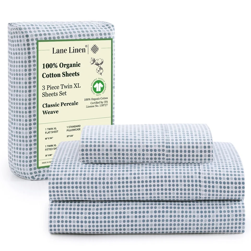 Conjunto de lençóis LANE LINEN 100% algodão orgânico tamanho GG DUPLO, pílula macia e baixa desbotada - Imagem 1 de 1