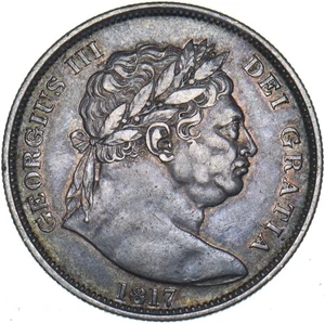 Moneda de plata británica 1817 media corona - Jorge III - Bonita - Imagen 1 de 2