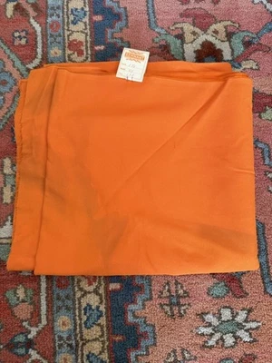 VTG 70s 60s Orange Polyester - 1 1/4 Yards - Image 1 of 4