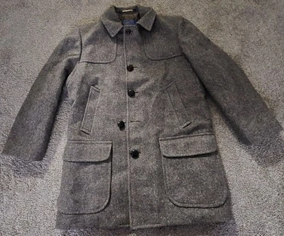 Vintage 80s Pendleton Men’s (42) 100% Wool Tweed Lined Heavy Overcoat Jacket USA - Image 1 of 4