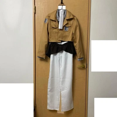 Levi Attack on Titan Cosplay Chaqueta Marrón Camisa Gris Pantalones Blancos Accesorios Us Foto 1 de 4