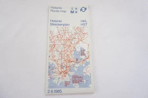 1985 Helsinki Finland HKL HST  Railway Bus Tram Route Map  - Imagen 1 de 6