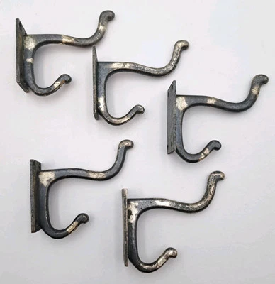 Vintage Cast Hat or Coat Hooks Bathroom Hook Old Antique Hardware Lot of 5 - Image 1 of 4