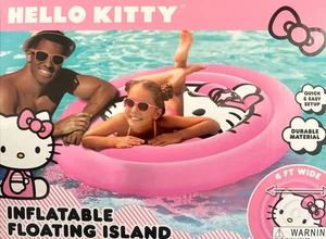Piscina isola galleggiante gonfiabile nuova Hello Kitty diametro 4' - Foto 1 di 1