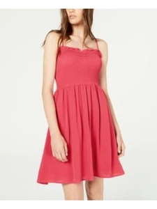 BEBOP Womens Ruffled Spaghetti Strap Square Neck Mini Sheath Dress - Picture 1 of 17