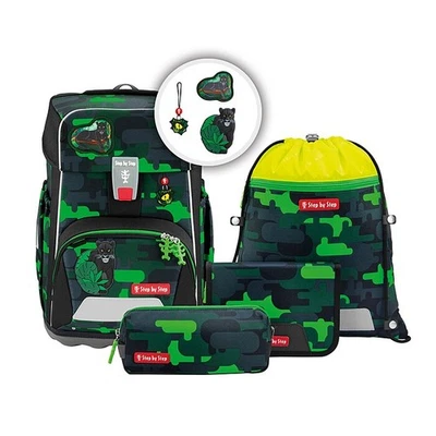 Schulranzen Jungen Step by Step GIANT Black Cat Chiko 5-teiliges Set Schultasche - Bild 1 von 4