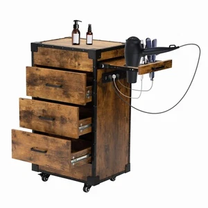 Vintage Stylist Salon Cart Station Barber Beauty Spa Storage Trolley w/Drawers - Picture 1 of 12