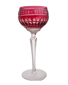 Wedgwood Crystal CROWN RUBY Wine Hock Glass(es) EXCELLENT+ Red Cut To Clear - Picture 1 of 5