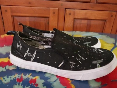 Zapatos sin cordones TOMS x Star Wars para mujer 8,5 Space Travel Lite de lona negra Foto 1 de 4