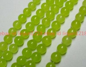 8mm Green Peridot Gemstone Round Loose Beads 15" Strand AAA - Picture 1 of 12