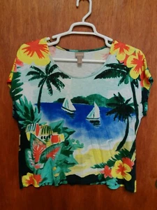 Ladies Chico's Sailboat Shirt Top Size 2 - Picture 1 of 1