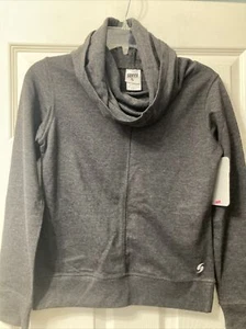 Soffe Girls Large (12-14) Dark Grey Cowl Neck Pullover Sweatshirt NWT Frech Terr - Picture 1 of 4