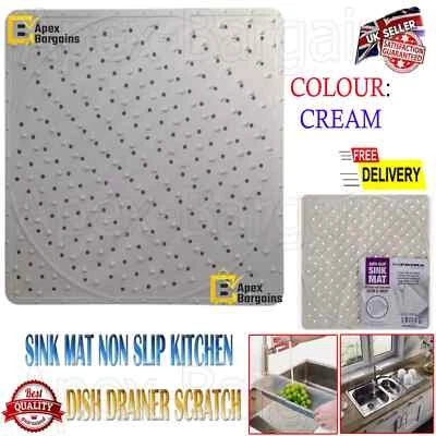 Non Slip Rubber Belfast Sink Protector Liner Draining Drainer Mats Mat New - Image 1 of 4
