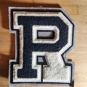 6.5" Chenille Varsity Patch Large Purple White Varsity Letter PR Embroidered - Picture 1 of 2