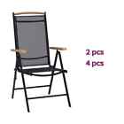 Folding Garden Chairs Aluminium with Polywood Armrests Outdoor Chair vidaXL