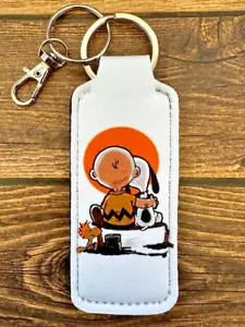Lip Balm Holder Keychain White Charlie Snoopy Peanuts Woods Party Favor Birthday - Picture 1 of 1
