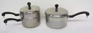 Farberware Aluminum Clad Bronx, NY Dbl Boiler Saucepan w/Lid & 3qt sauce pan/lid - Picture 1 of 6