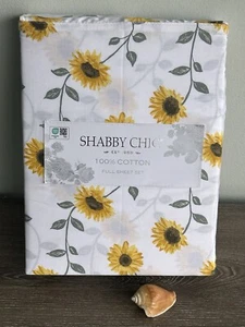 Shabby Chic Sunflower FULL Sheet Set 100% Cotton NEW! - Picture 1 of 7