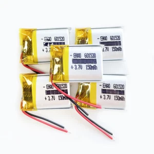 Batería recargable 5 x 3,7 V 150 mAh LiPo para auriculares Bluetooth bloqueo VR 601520 - Imagen 1 de 6