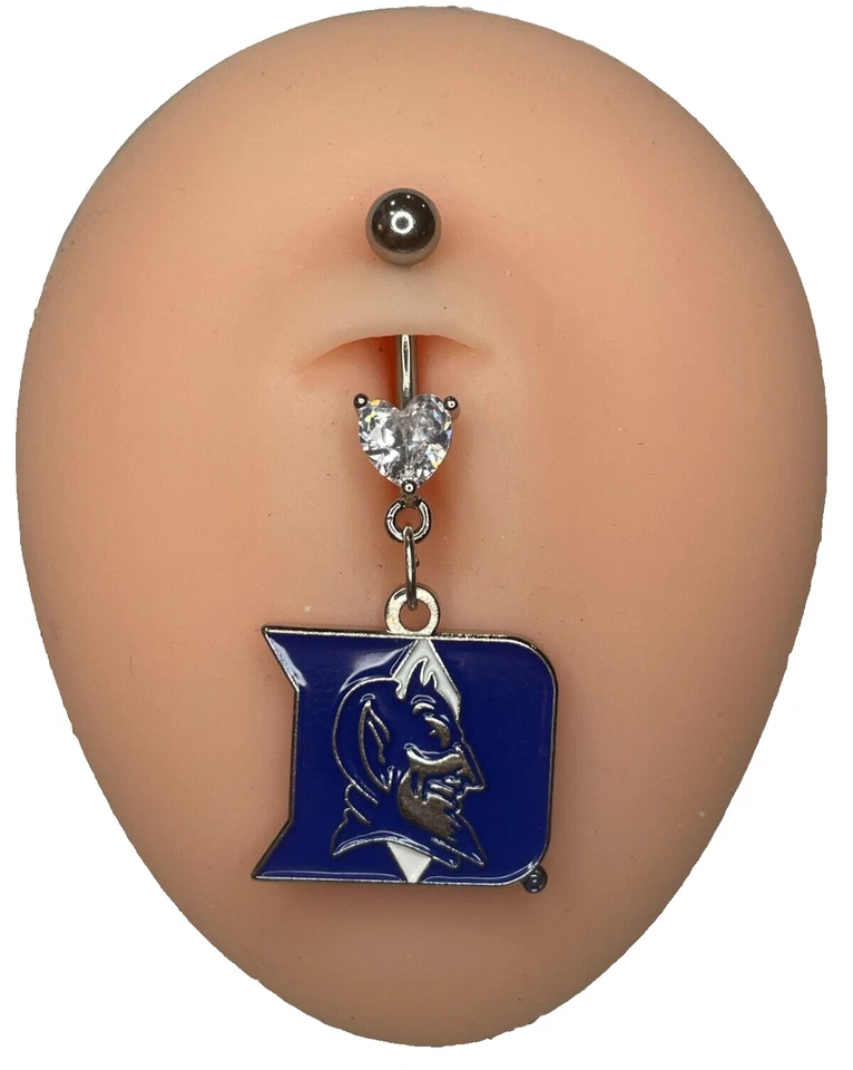 Piercing para el vientre anillo circonita cúbica corazón ombligo Duke Blue Devils - hipoalergénico Foto 1 de 1