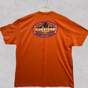 Vintage Survivor Thailand T Shirt Mens XXL 2XL Orange Graphic Tee Reality TV - Picture 1 of 11