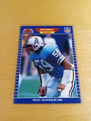 1989 Pro Set #144 JOHN GRIMSLEY Houston Oilers Football Card, Linebacker. (NM) - Image 1 of 2
