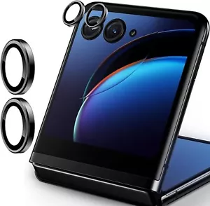 For Motorola Razr+ 2024 Metal Ring+Tempered Glass Camera Lens Screen Protector - Picture 1 of 28