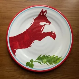 Threshold Holiday/Christmas Fox Plate 10.5” • Cookie Plate • Melamine - Picture 1 of 4