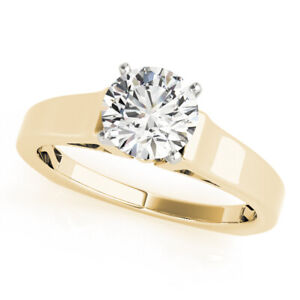 1.00 Ct Simulated Diamond Engagement Wedding Ring 14K Solid Yellow Gold Size 8 