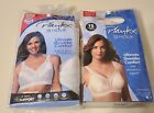Two New Two Playtex 4693 Womens 42Dd 18 Hr Ts True Support Bras White Nat Beige