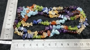 Collier baroque 90 cm 7 CHAKRAS pierres mixtes chips lithotherapie reiki mix - Picture 1 of 1