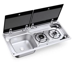 FREGADERO PARA AUTOCARAVANA DOMETIC-SMEV 9722 (IZQUIERDA) Y UNIDAD COMBINADA DE 2 HOB QUEMADOR - Imagen 1 de 4