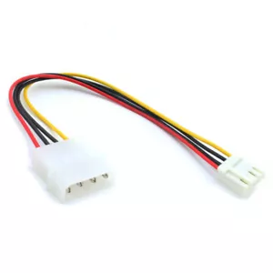8" 4-pin Molex Male (LP4) to 4-pin Floppy FDD Female (SP4) Power Adapter Cable - Picture 1 of 3