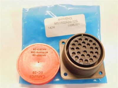 Mil-Spec Amphenol Industrial MS3102A28-12S 26P F/M Box Mount Receptacle A Class - Image 1 of 3