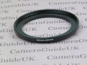 52mm to 62mm 52mm-62mm Stepping Step Up Filter Ring Adapter - Picture 1 of 2