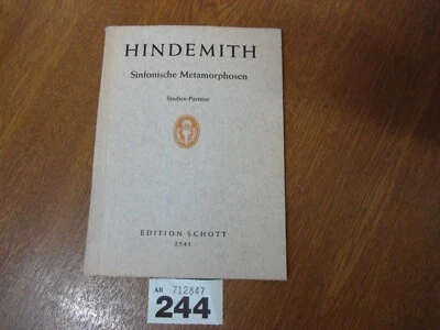 PAUL HINDEMITH / von Weber Symphonic Metamorphosis - Edition Schott Study Score - Image 1 of 4