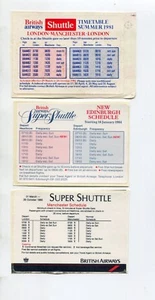 Vintage Airline Luggage Label Sticker BRITISH AIRWAYS Shuttle schedules set of 3 - Bild 1 von 2