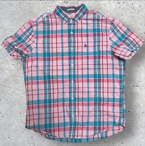 Penguin by Munsingwear Heritage Slim Fit rosa & türkis kariertes Herrenhemd, Größe Lg - Bild 1 von 14