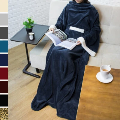 Manta de Vellón con Mangas y Bolsillo Frontal Bata Usable TV Manta Regalo Adulto Foto 1 de 4