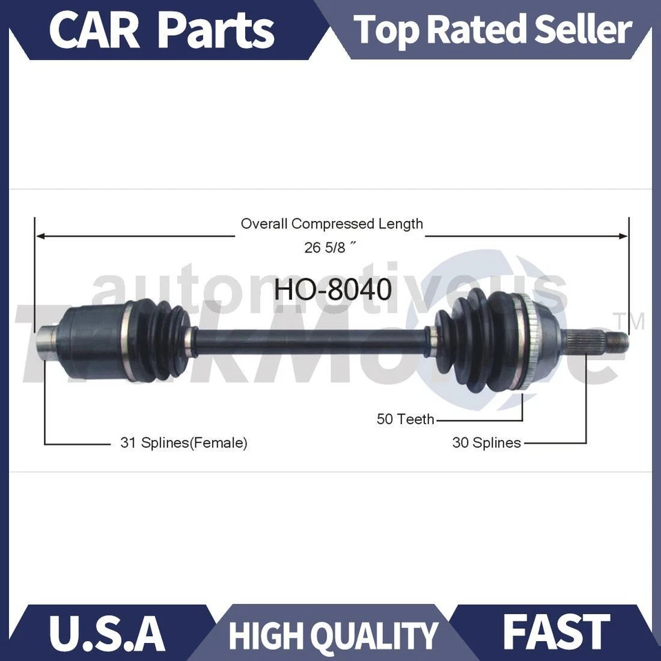 Front Left CV Axle Shaft CV Joint 1X TrakMotive For Acura Legend 1991 1992 1993 - Image 1 of 1