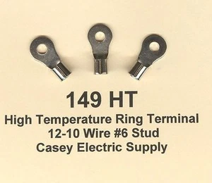 100 High Temperature RING Terminal Connector 12-10 Wire Gauge #6 Std 900°F MOLEX - Picture 1 of 2