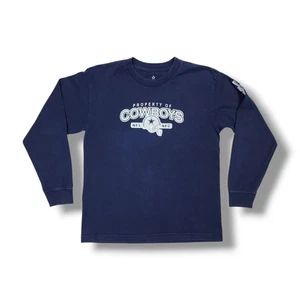 Dallas Cowboys Property Of Cowboys NFL NFC Long Sleeve Navy Blue T-Shirt Youth L - Picture 1 of 9
