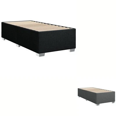 Bed Frame Slatted Mattress Base Wooden Bedstead Bedroom Furniture Fabric vidaXL - image 1 of 3
