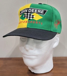 Vintage John Deere Motorsports Chad Little Racing Snap Back Hat Excellent Shape - Picture 1 of 7