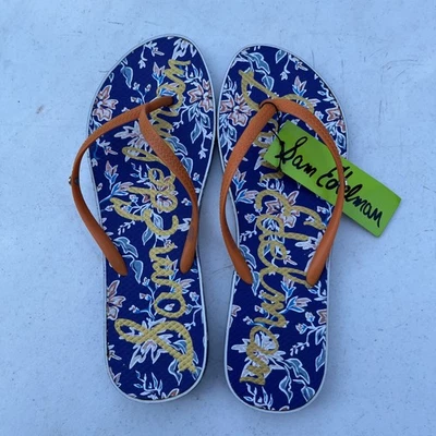 Sandalias chanclas Sam Edelman para mujer talla 12 nuevas con etiquetas naranja azul cachemira Foto 1 de 4
