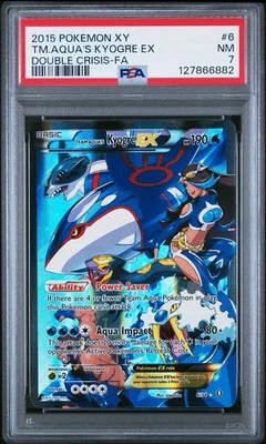 2015 Pokémon XY Double Crisis Team Aqua’s Kyogre EX Full Art #6 PSA 7 NEAR MINT - Image 1 of 2
