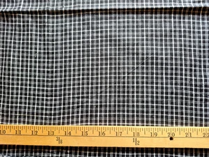 HOMESPUN  1/4"  CHECKS BLACK & WHITE   100% COTTON FABRIC  22X44 INCHES - Picture 1 of 2